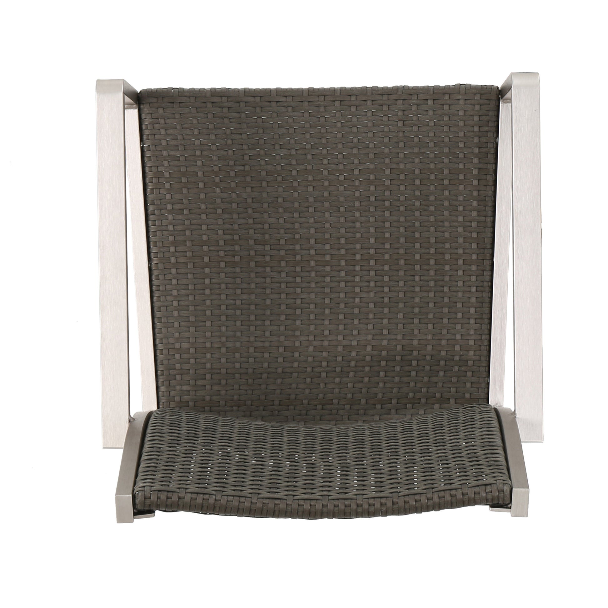 Cape Coral Outdoor Wicker Dining Chairs With Aluminum Frames, 2 Pcs Set, Grey Grey Aluminium