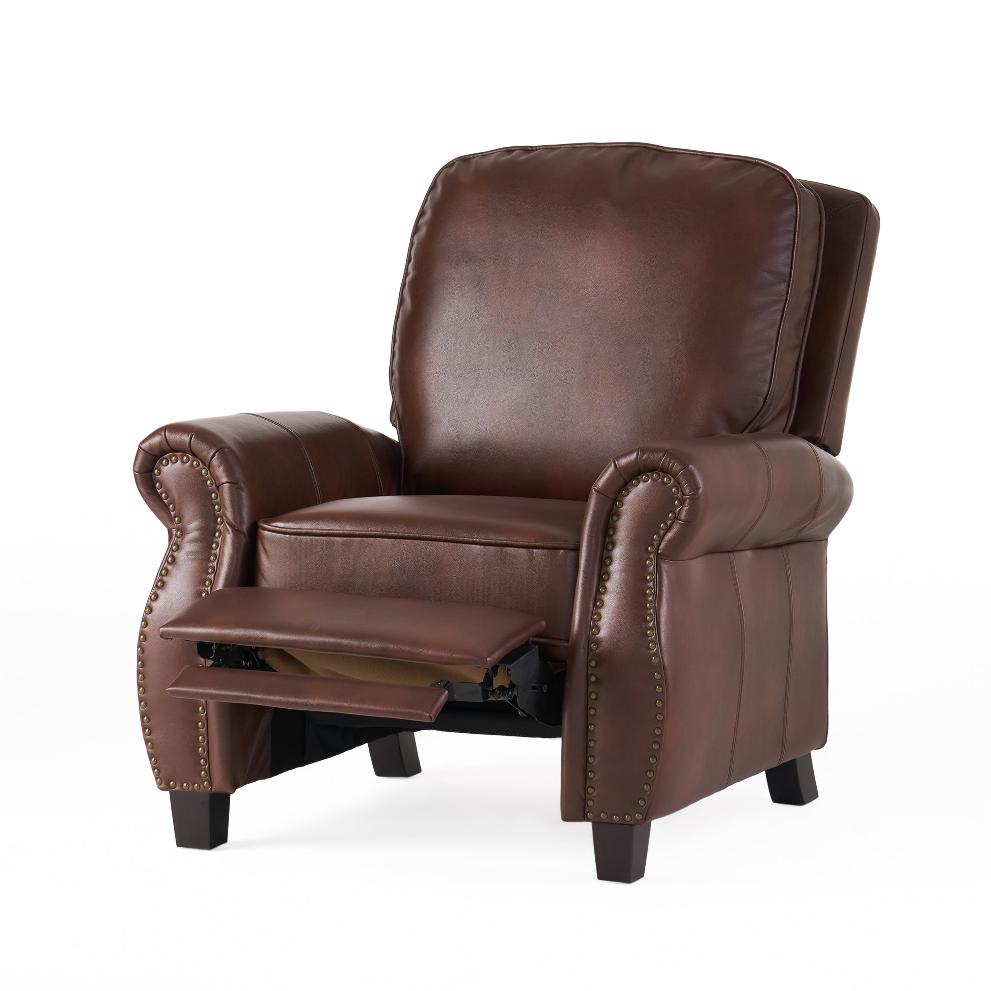 Push Rack Recliner Brown Pu