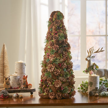 Pine Cone Table Top Tree Natural Foam