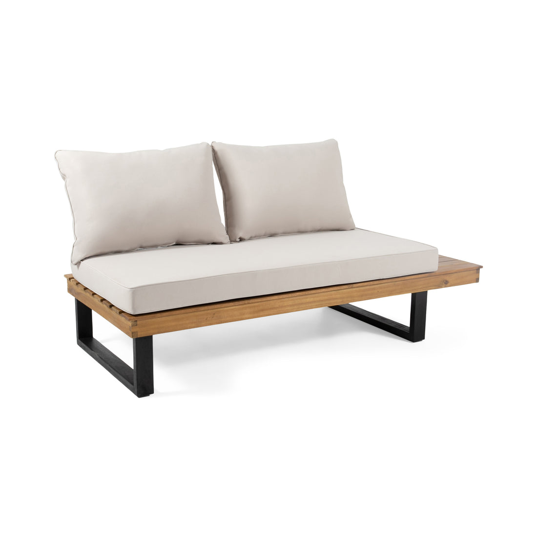 Sebastian 2 Seater Sofa Right Side Beige Acacia Wood