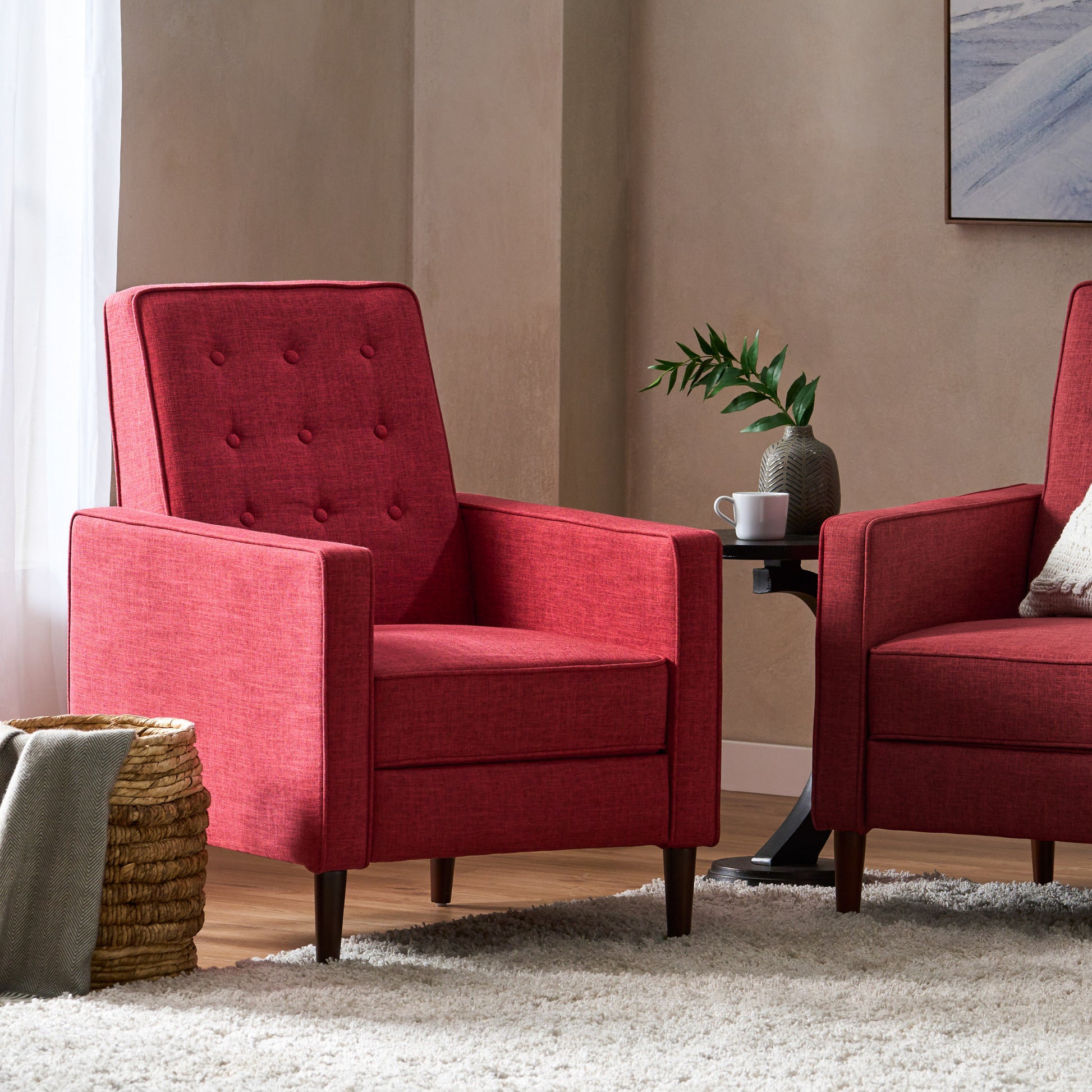 Recliner Red Fabric