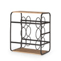 Wine Rack Black Natural Mdf Metal