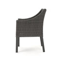 Antibes Dining Chair Grey Grey Silver Pe Rattan Iron Waterproof Fabric