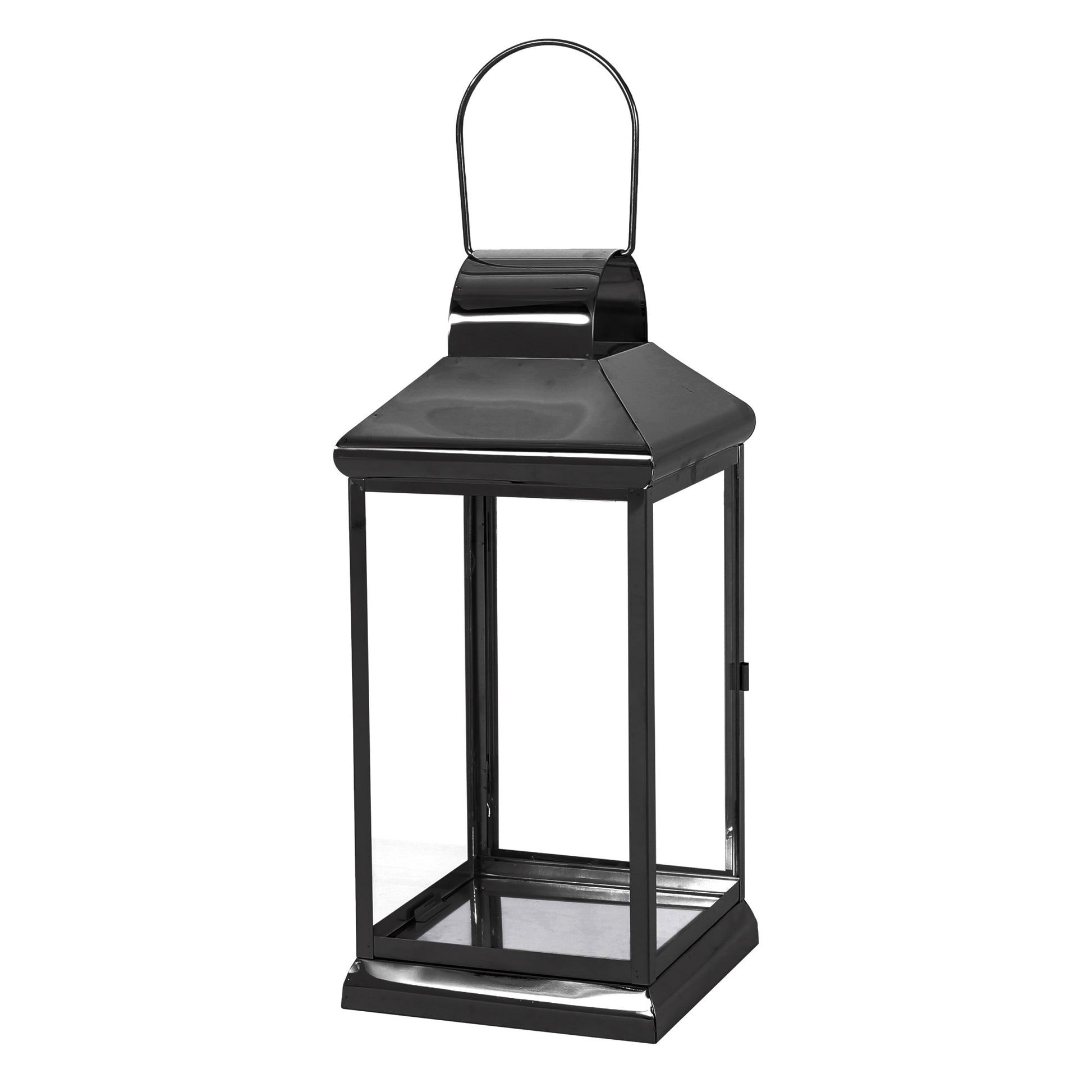 Walter 16"H Stainless Steel Lantern Black Stainless Steel