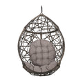 Marlin Hanging Egg Chair Basket Grey Pe Rattan Iron Waterproof Fabric