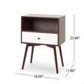 Side Table Brown White Mdf