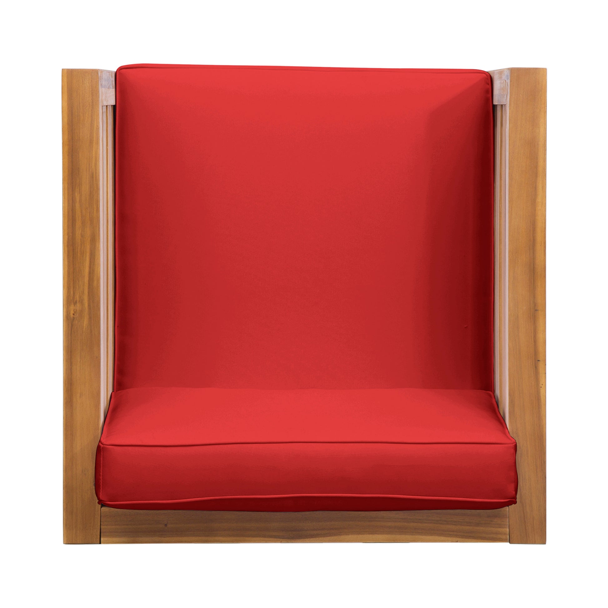 Oana Club Chair Red Wood Fabric