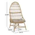 Elon Cocoon Chair Light Brown Pe Rattan Iron Waterproof Fabric