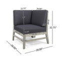 Perla Corner Chair, Grey Dark Grey Acacia Wood