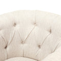 Chair Ottoman Beige Fabric