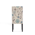 Dining Chair White Blue Fabric