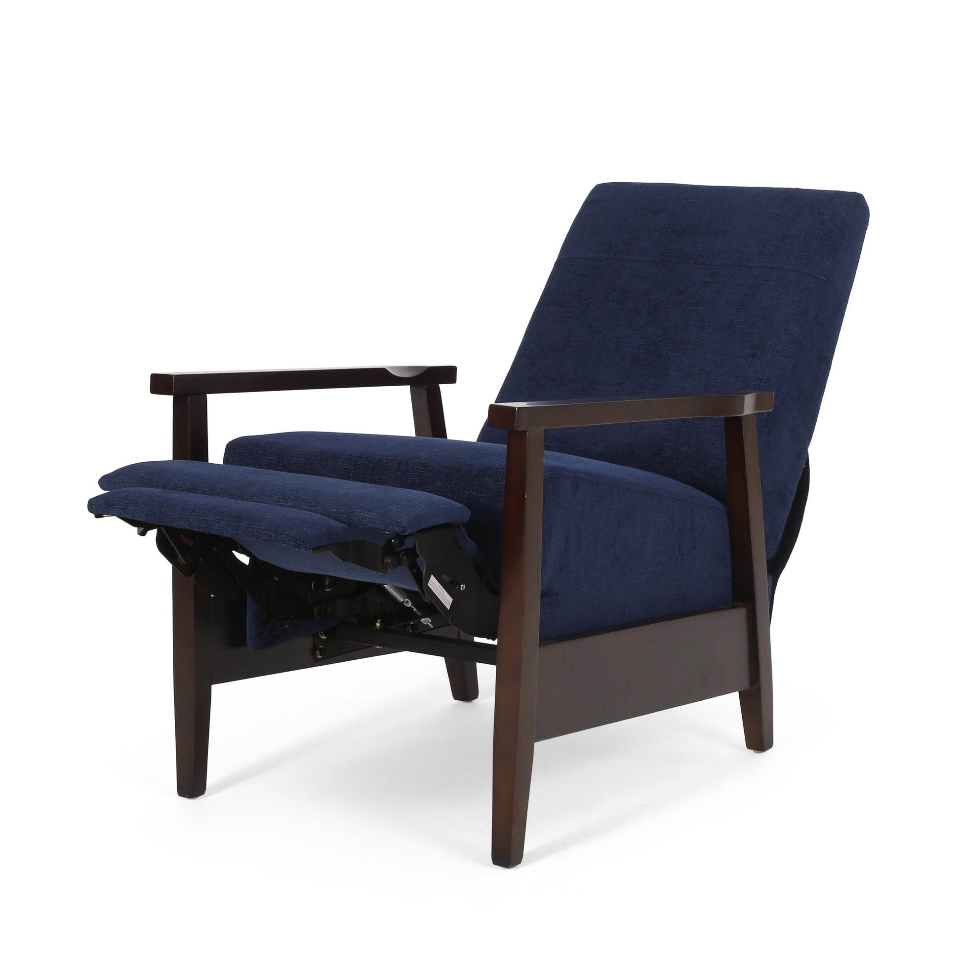 24.75'' Wide Wood Hand Manual Club Recliner Navy Blue Fabric