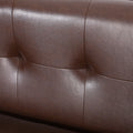 3 Seater Sofa Dark Brown Pu