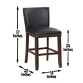 Tiffany Counter Chair Set Of 2 Black Black Wood