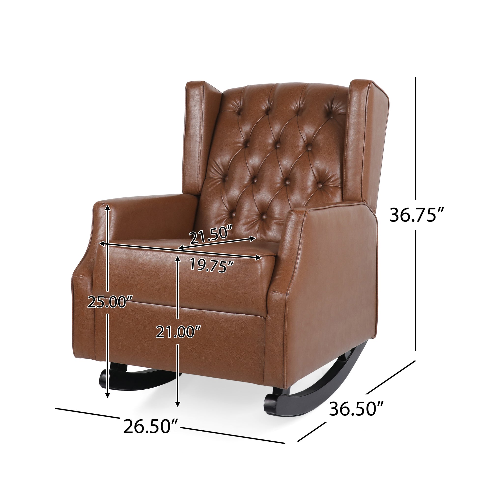 Rocking Chair Light Brown Pu