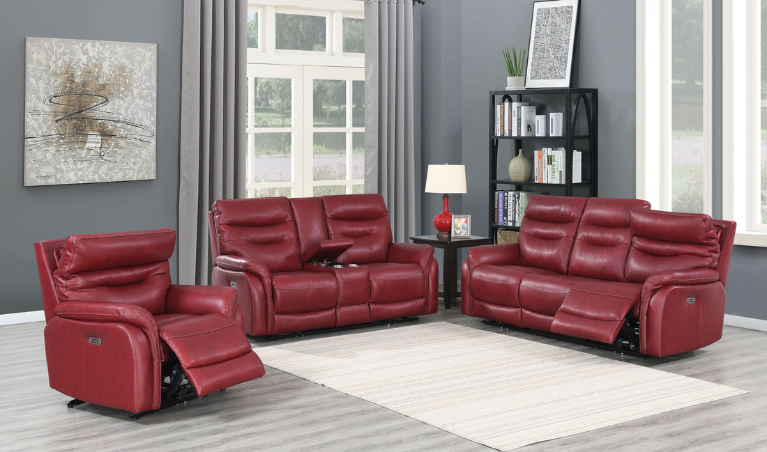 Fortuna 3 Piece Living Room Set Red Red Wood