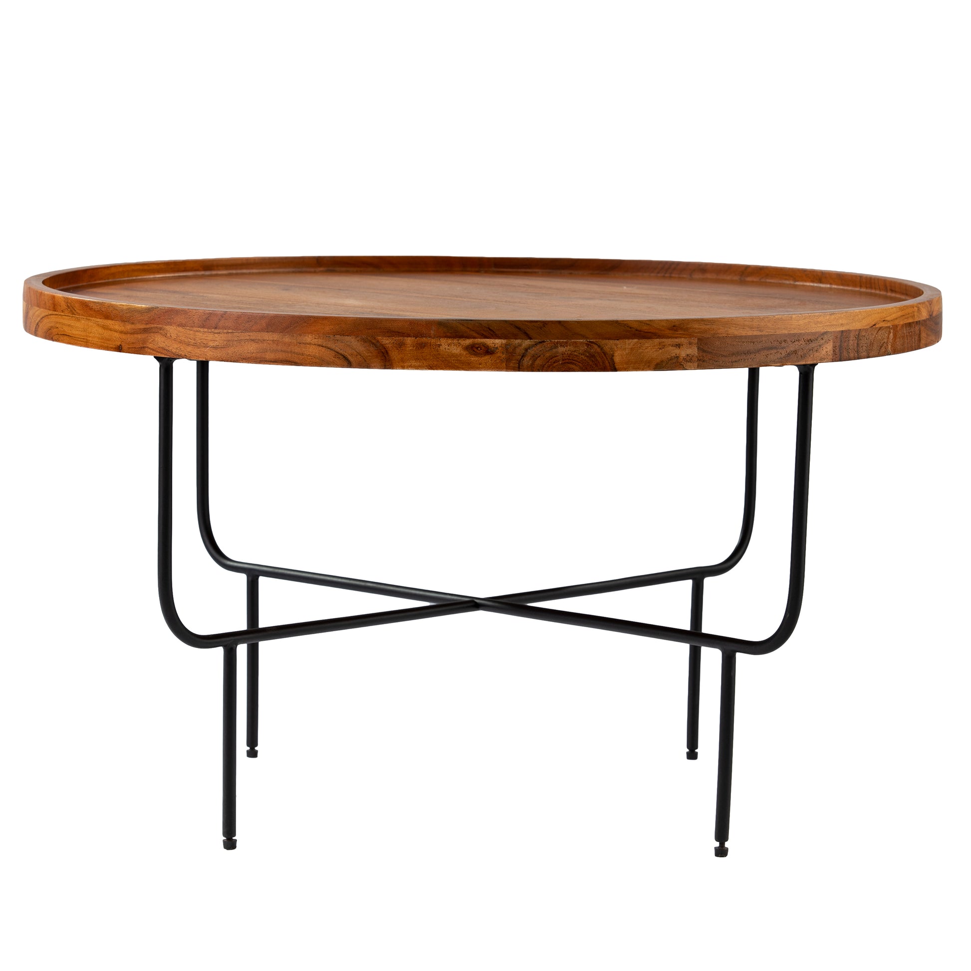 Marisdale Round Coffee Table Natural Iron