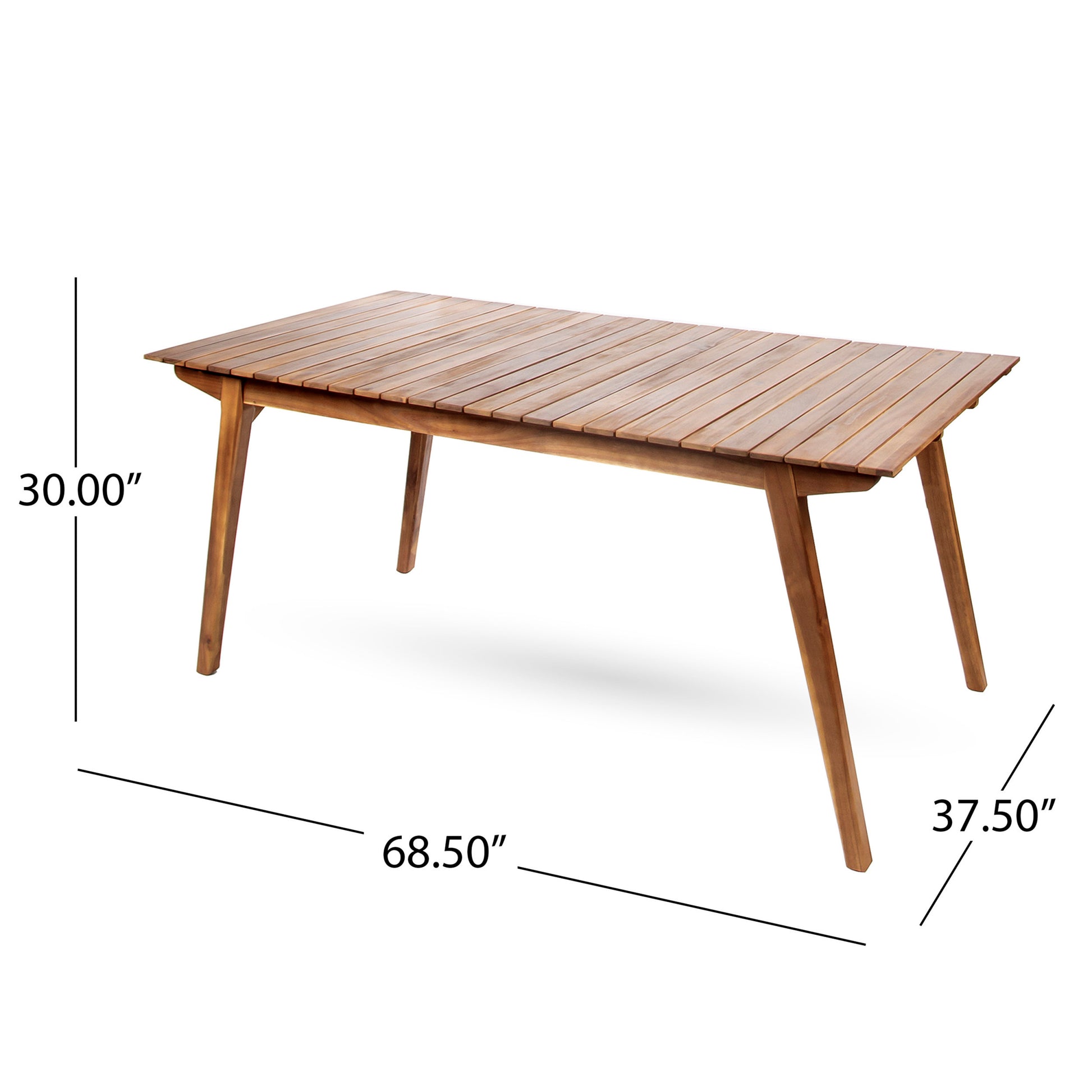 Outdoor 69" Solid Wood Dining Table Teak Acacia Wood