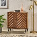 Wooden & Iron Sideboard Dark Brown Wood