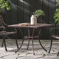 Outdoor Square Cast Aluminum Dining Table, Shiny Copper Copper Aluminium