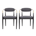 Dining Chair Set Of 2 Charcoal Fabric