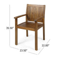 Wilson Dining Chair,Set Of 2 Teak Acacia Wood