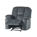 Luxurious Manual Recliner Chair In Silver With Skin Friendly Fabric And Dual Cup Holders Silver Fabric