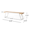 Gaylor Bench Set Of 2 Oak Natural Wood Antique White Acacia Wood