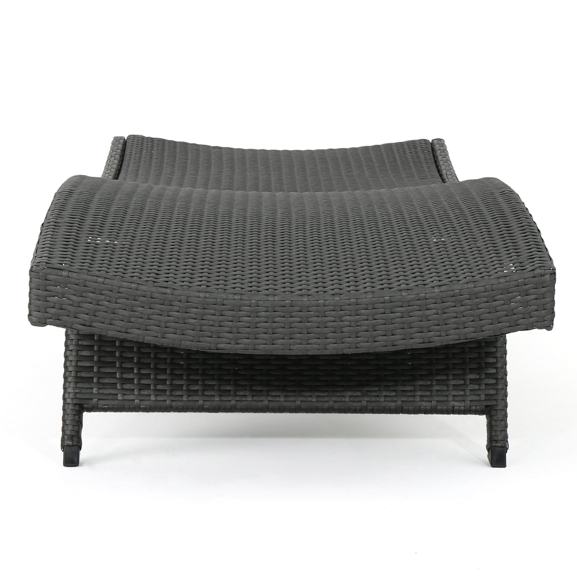 Salem Pe Wicker Chaise Lounge Grey Rattan