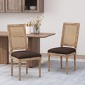 Dining Chair Brown Fabric