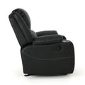 Glider Recliner With Steel Cup Holders Black Pu