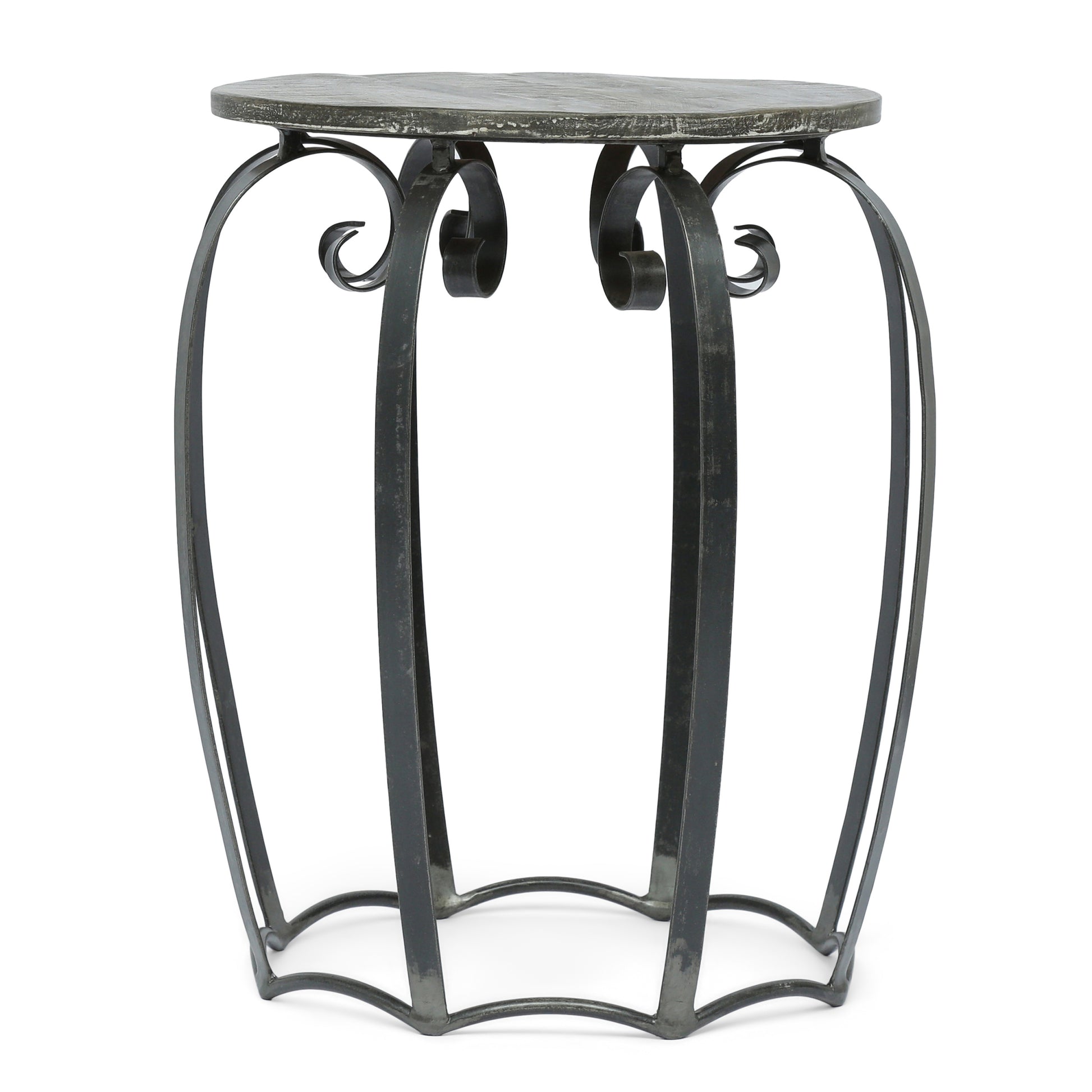 End Table Grey Wood Metal