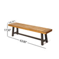 Outdoor Carlisle Benches, Sandblasted Brown Rustic Metal Set Of 2 Brown Acacia Wood