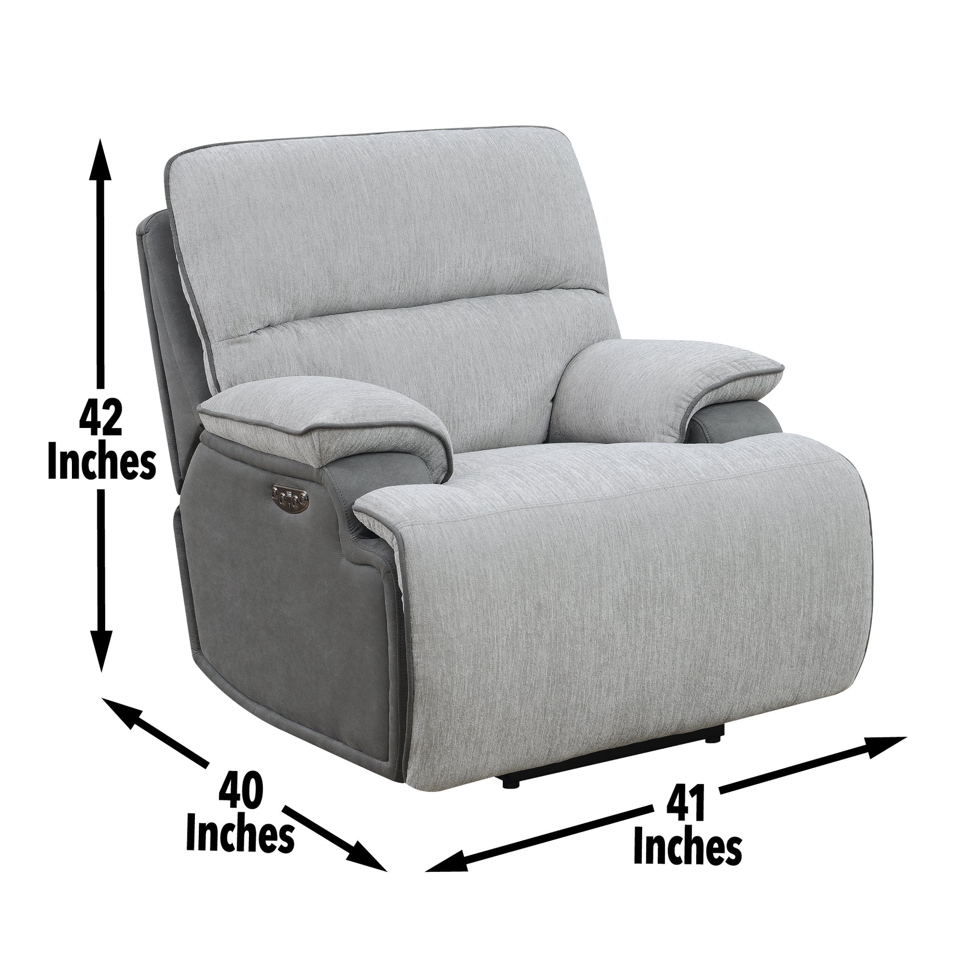 Cyprus Recliner Chair Gray Gray Fabric