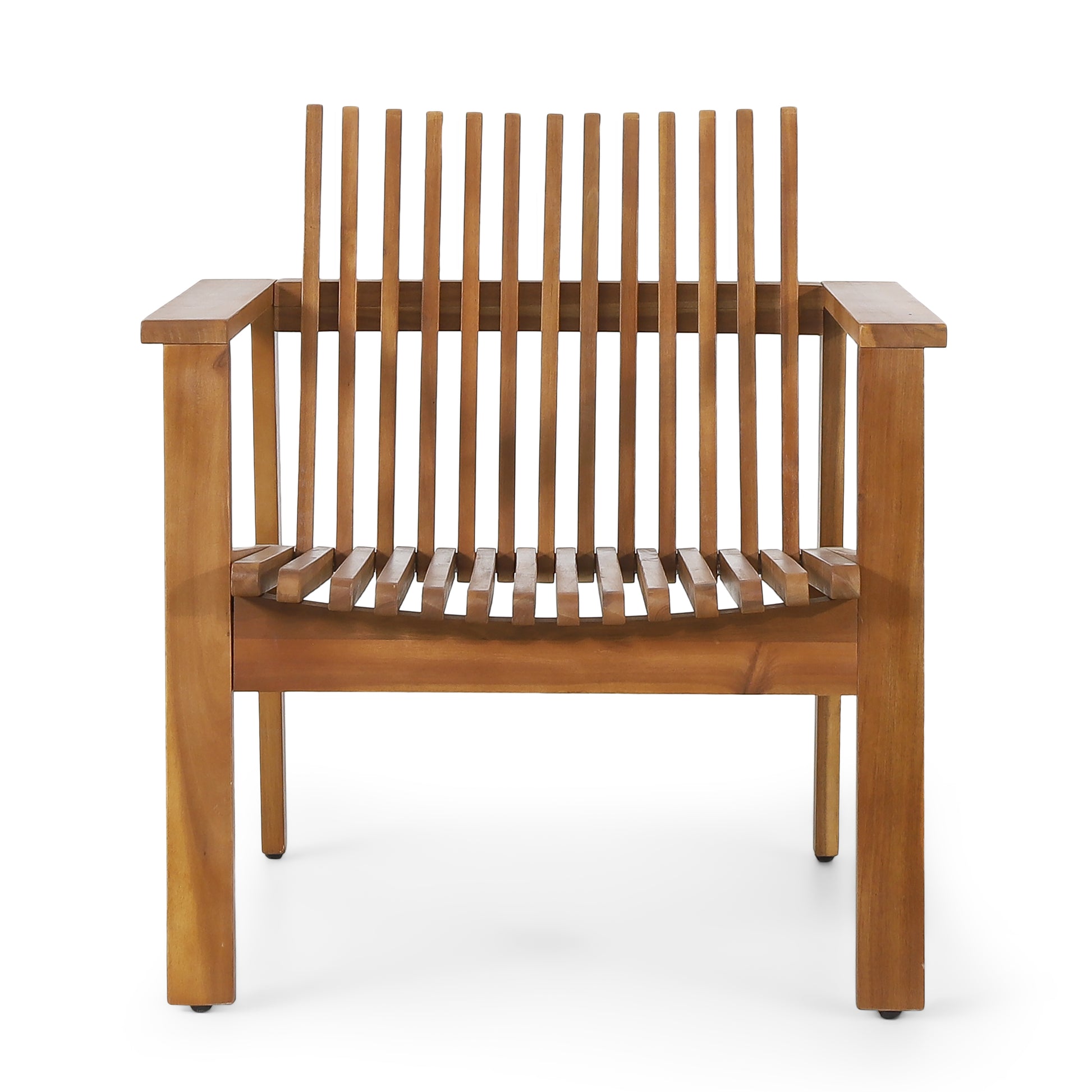 Outdoor Acacia Wood Slatted Club Chairs, Set Of 2, Teak Finish, Acacia Wood, 30"D X 28"W X 30.75"H Brown Acacia Wood