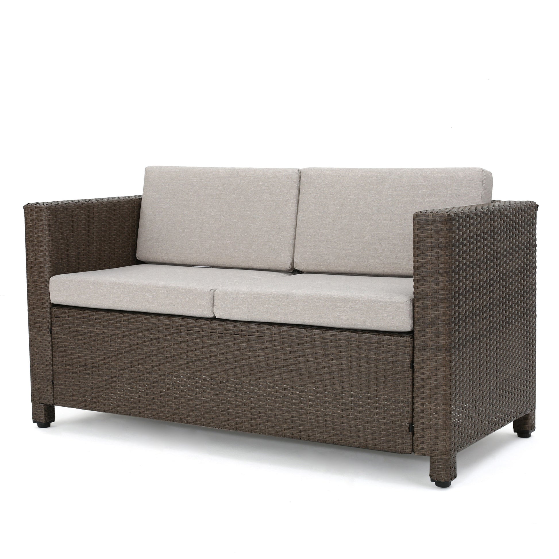 Puerta 4Pc Set Brown Rattan Waterproof Fabric