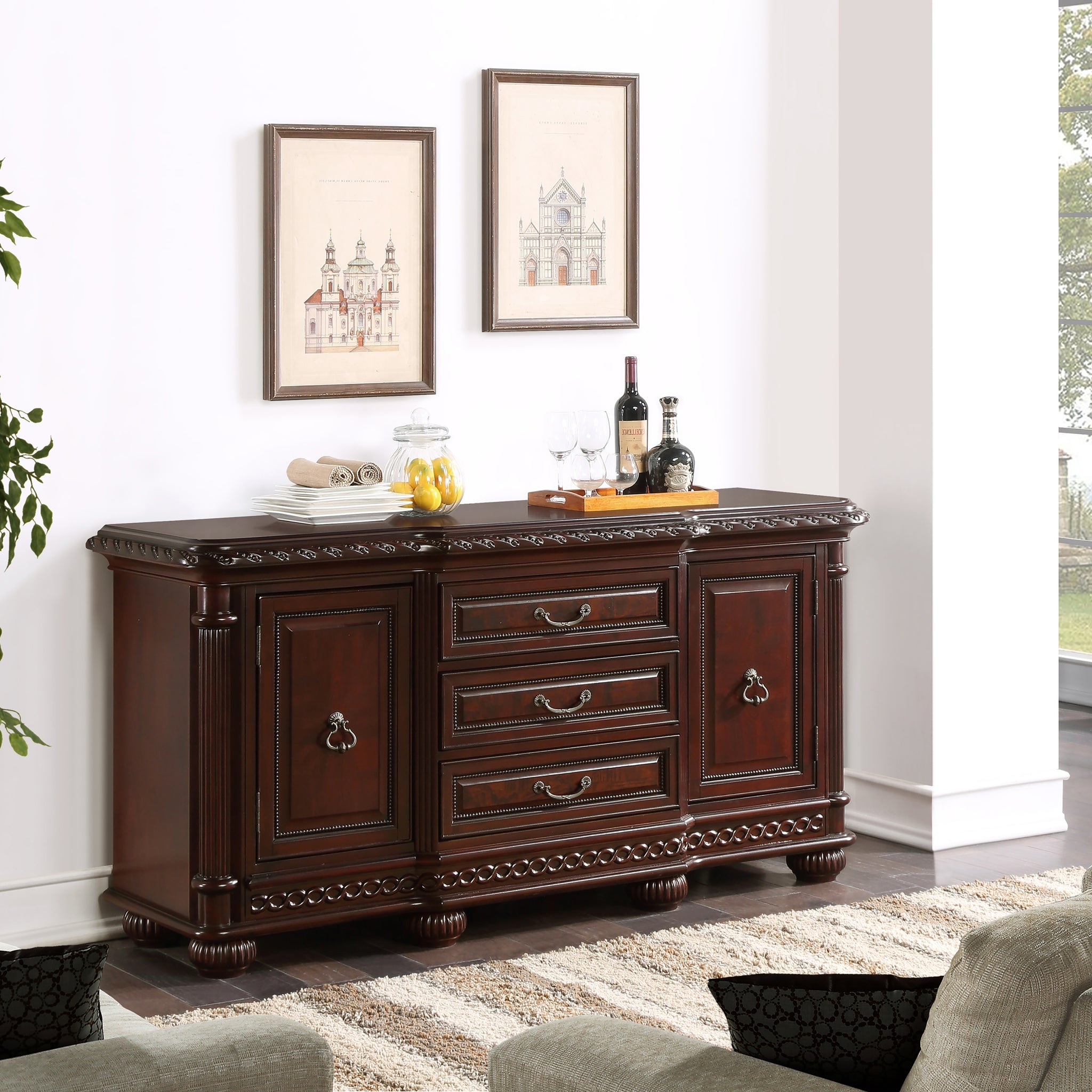 Antoinette Buffet Dark Brown Dark Brown Wood