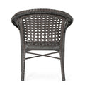 Figi Pe Wicker Fanback Stacking Chair,1Pc Brown Multi Iron