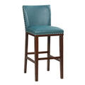 Tiffany Bar Chair Set Of 2 Peacock Light Blue Faux Leather