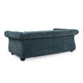 Mirod Comfy 3 Seat Sofa With Wooden Legs, For Living Room And Study Blue Fabric 3 Seat