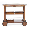 Bar Cart Oak Silver Wood