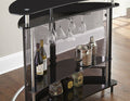 Ariana Bar Table Or Server Black Black Tempered Glass