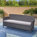 St Lucia 3 Seater Grey Pe Rattan Iron Waterproof Fabric