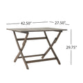 Positano 43.5'' Foldable Table Grey Acacia Wood