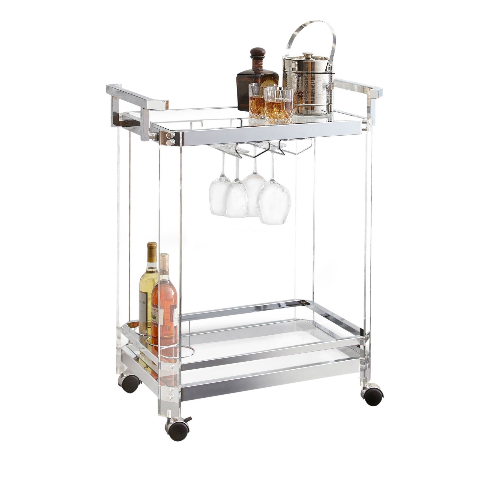 Aerin Server Cart Silver Silver Iron