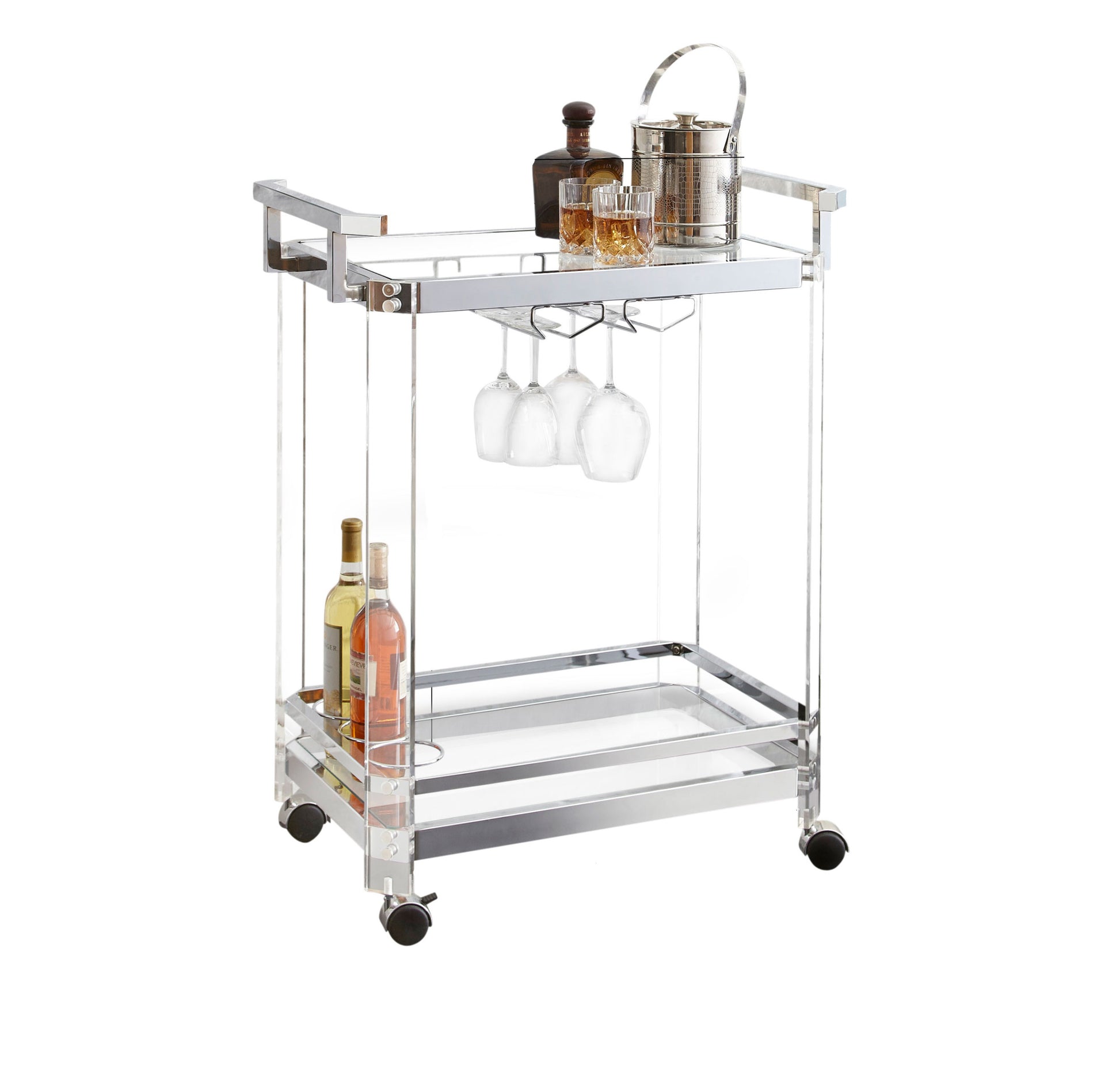 Aerin Server Cart Silver Silver Iron