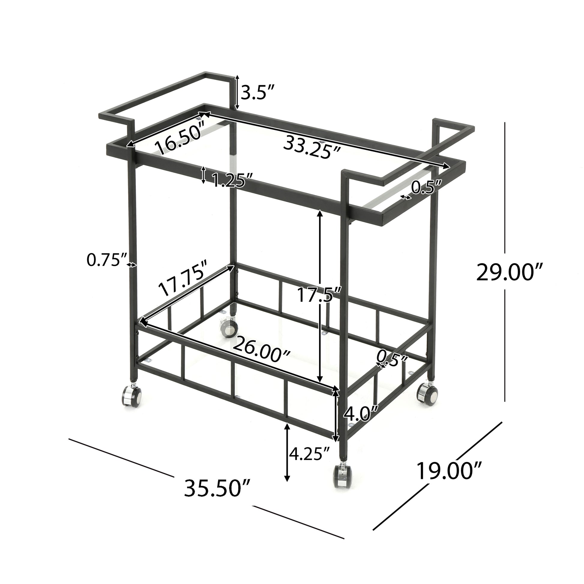 Bar Cart Black Iron