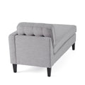 Right Chaise Lounge Light Grey Fabric 3 Seat