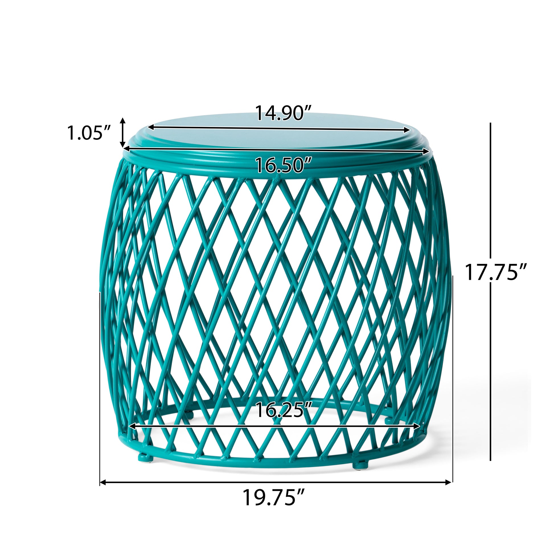 Alamera 19.75 Side Table Teal Iron