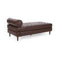 Chaise Lounge Dark Brown Pu